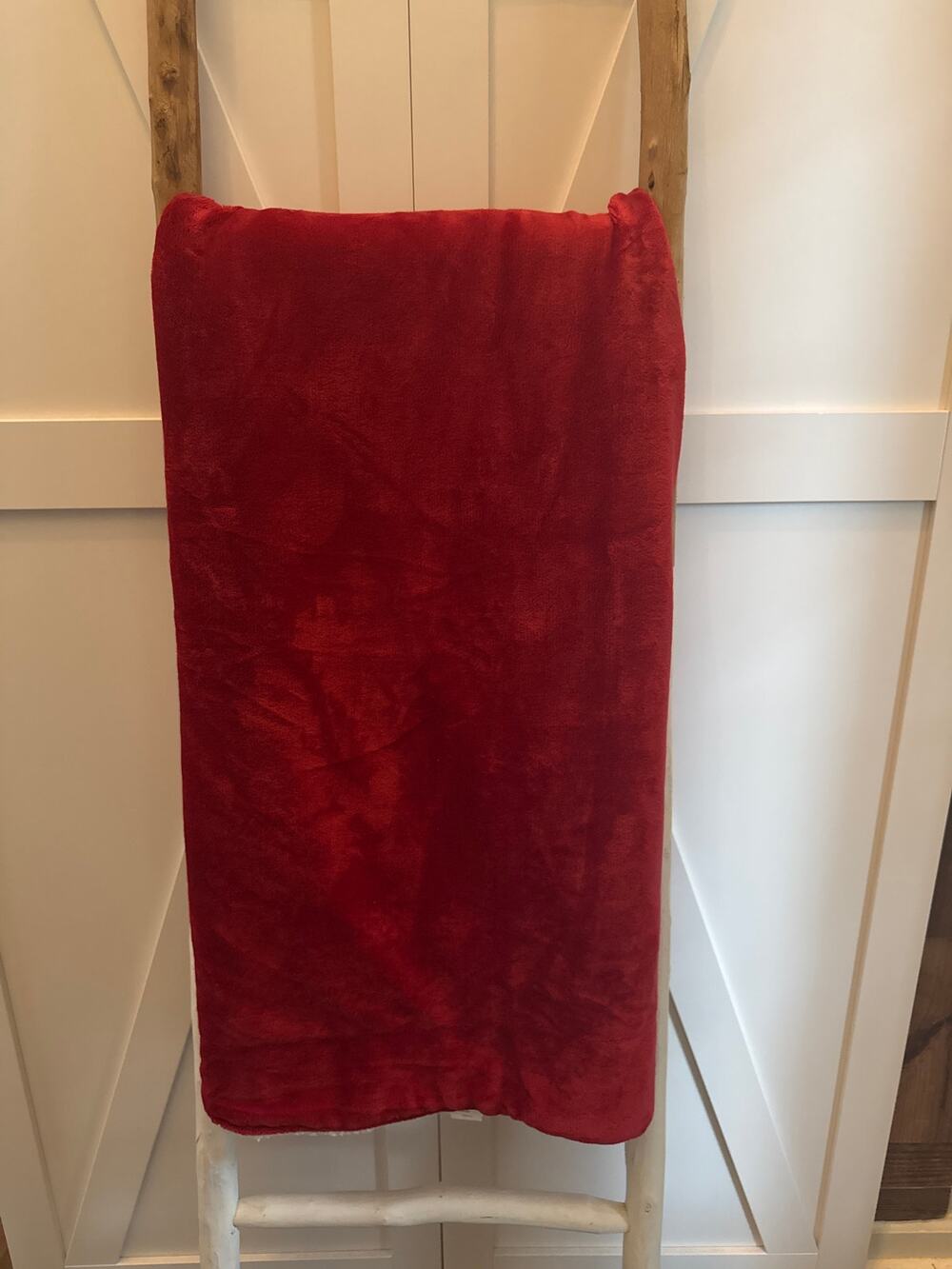 Threshold Red and Cream Shearling Sherpa oversized Throw Blanket 50x60
